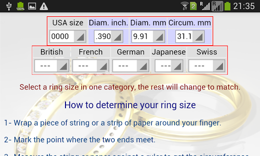 Women Ring Sizes