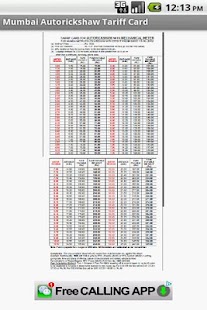 Mumbai Auto tariff card Screenshots 0