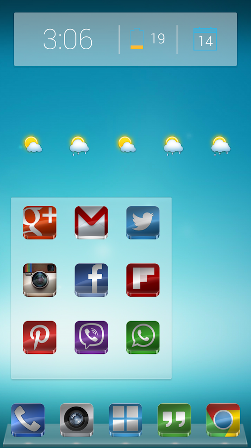 GLASS APEX/NOVA/GO/SMART THEME - screenshot