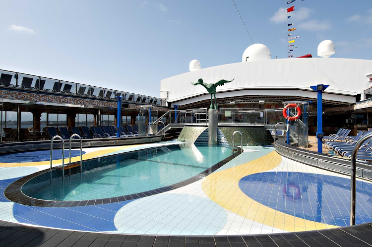 The Dome Pool, one of four pools you'll find aboard Carnival Splendor.