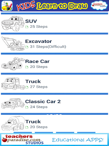 【免費教育App】Learn to Draw Cartoon Vehicles-APP點子