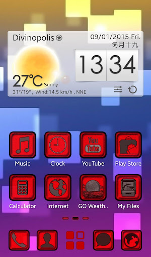 Red Pixel GO Launcher EX Theme