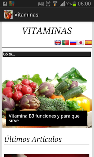 Vitaminas en alimentos