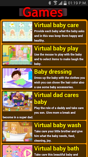 Virtual baby games