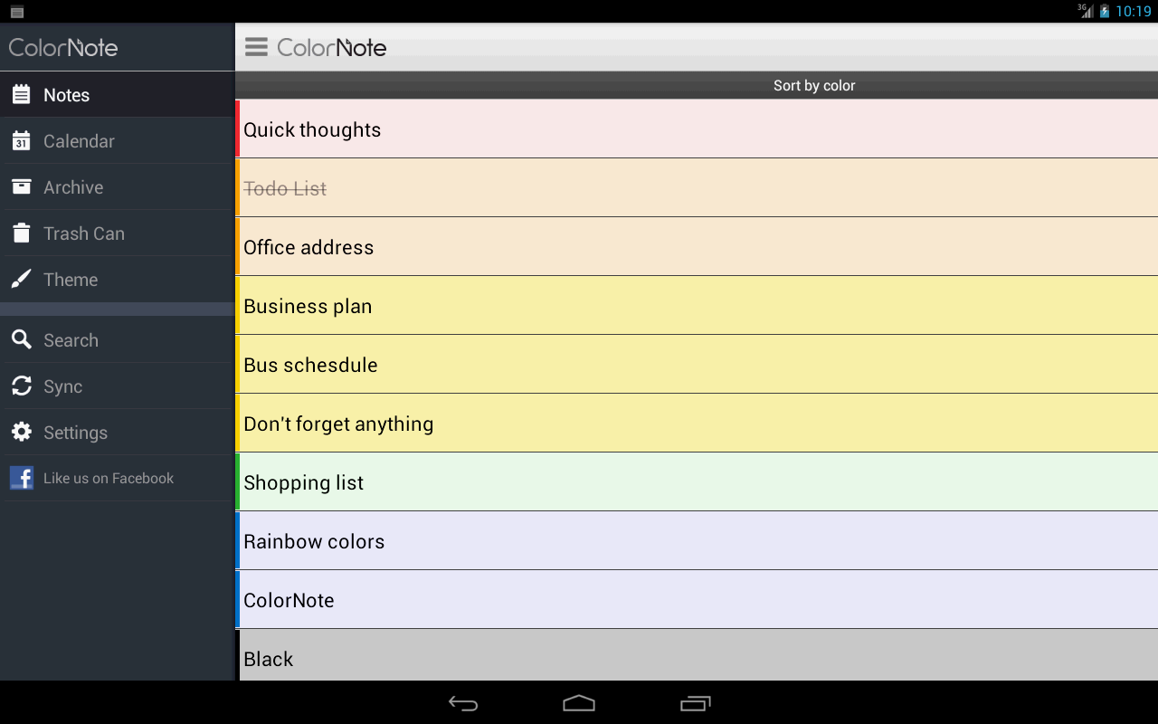 ColorNote Notepad Notes - screenshot