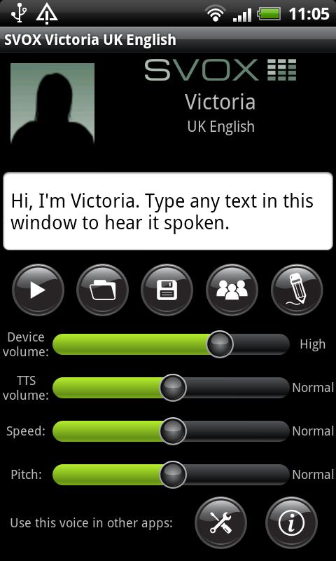 Android application SVOX UK English Victoria Voice screenshort