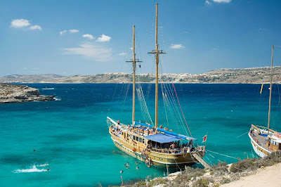 Blue Lagoon on the island of Comino, Malta.