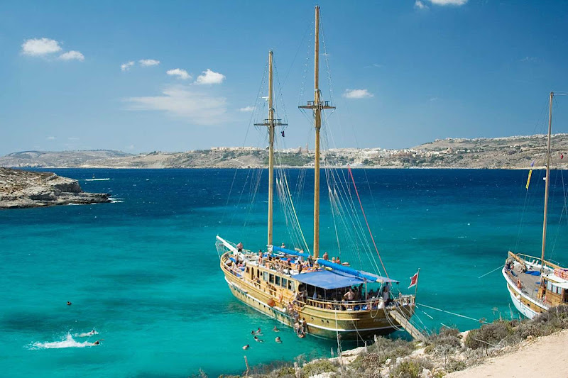 Blue Lagoon on the island of Comino, Malta.