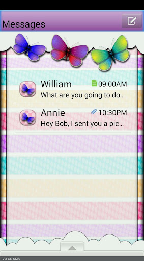 Butterflies GO SMS THEME