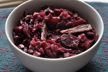 Red Wine Braised Red Cabbage with Apples, Carrots and Beets