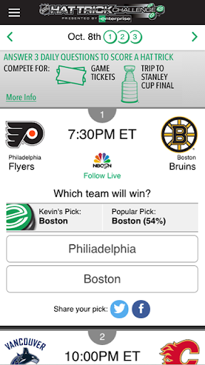 NHL Hat Trick Challenge