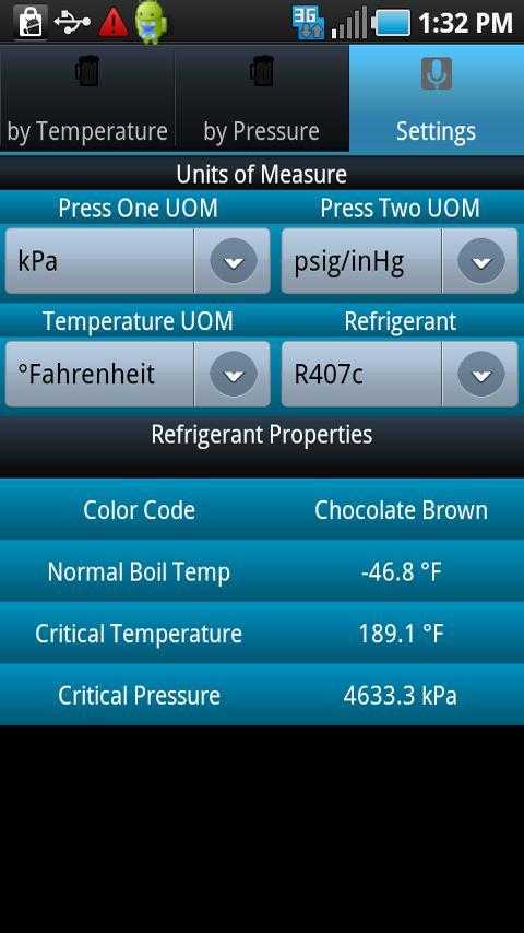 HVAC Buddy® Refrigerant Press Screen 2