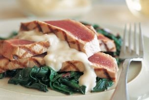 Tuna Steaks with Ginger Aioli