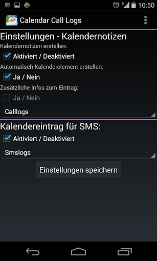 Calendar call sms logs