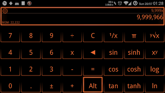 Lastest SCalc Neon Orange APK for Android