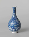 Pear-shaped bottle vase with floral scrolls