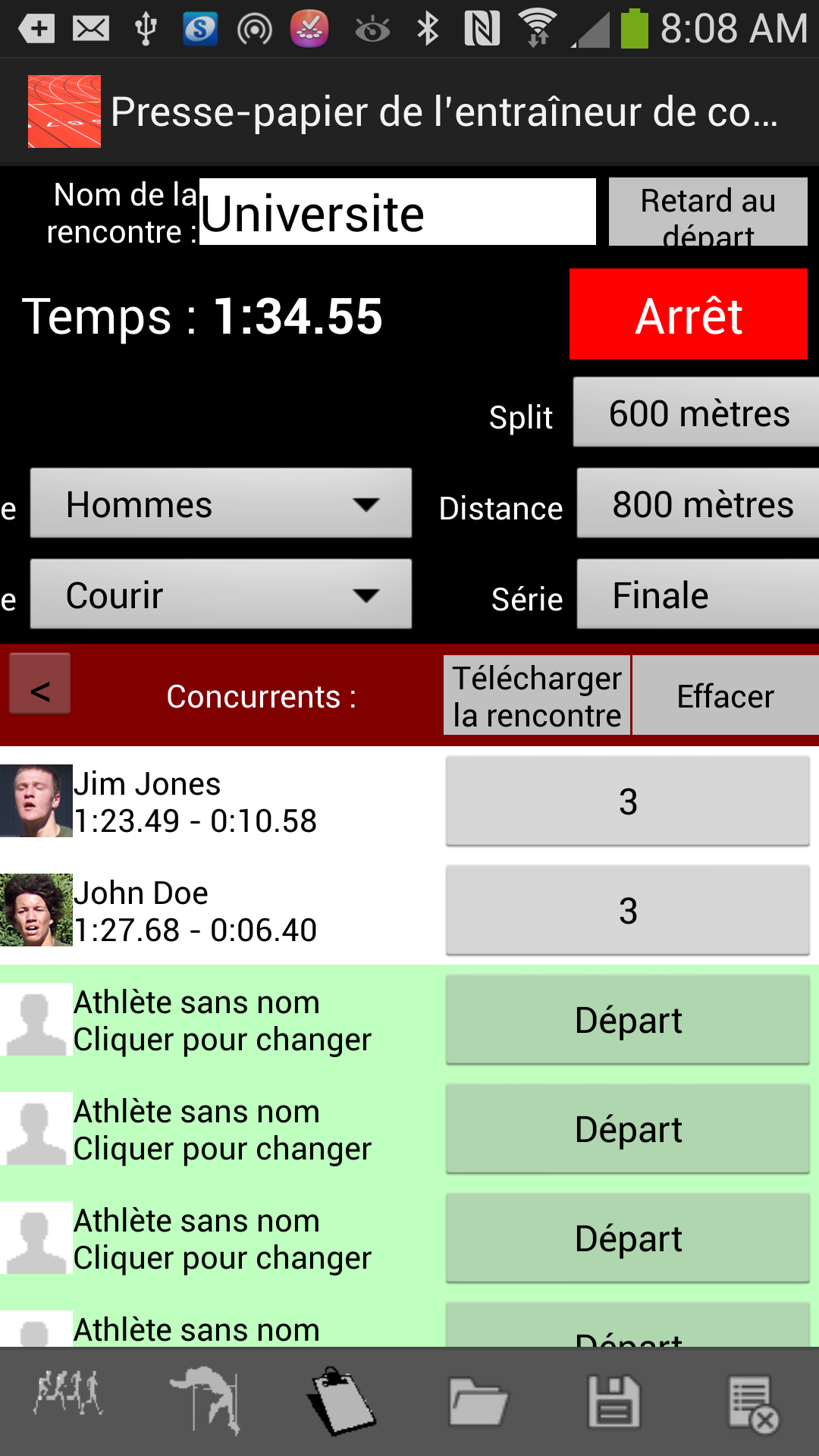 Android application Running Coachs Clipboard screenshort