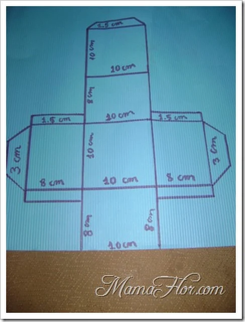 Molde recortable para caja personalizada de golosinas