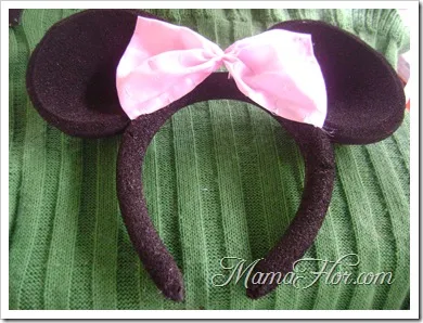 Vincha terminada con orejas y moño de Minnie Mouse