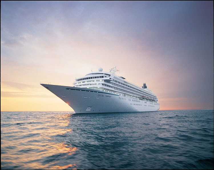 Crystal Symphony sails through Sydney Harbour.