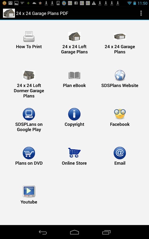 Android application 24 x 24 Garage Plans Blueprint screenshort