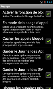 Blocage des Appels et SMS Pro - screenshot thumbnail
