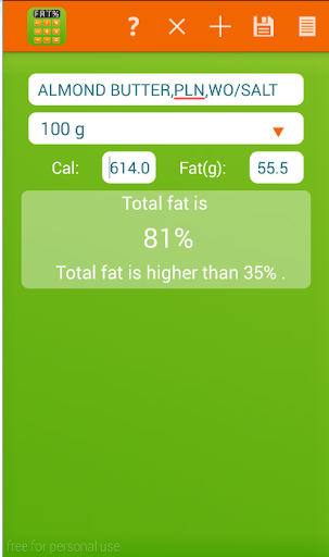 Total Fat Calculator