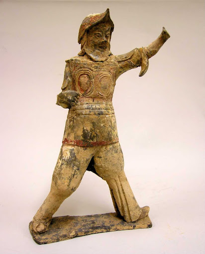 Earthenware tomb figurine of warrior
