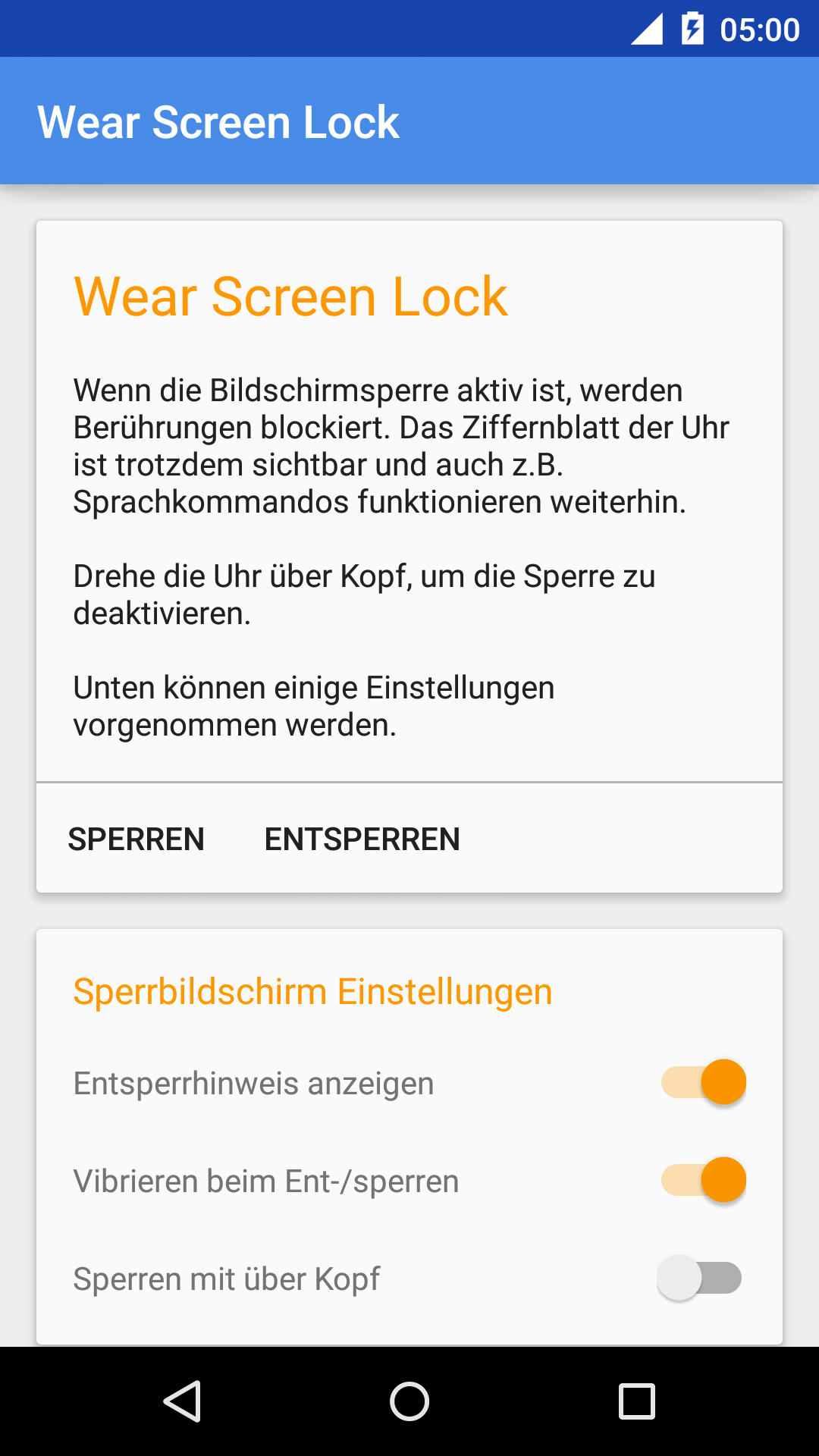 Android application Wear Screen Lock screenshort