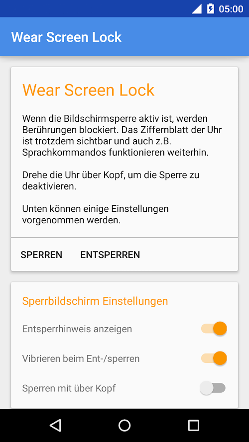 Android-Anwendung Wear Screen Lock Screenshot