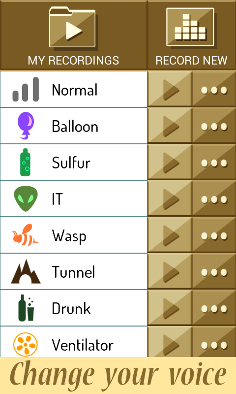 Android application Change Your Voice-Gold Changer screenshort