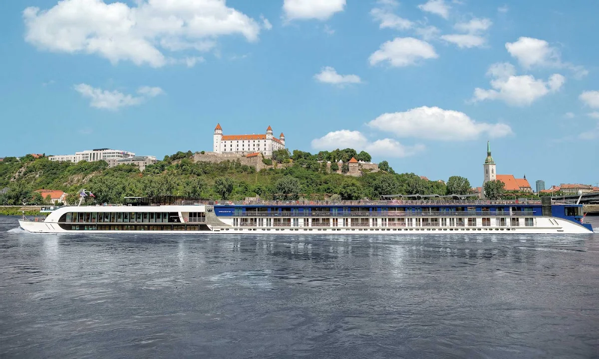 AmaCerto-exterior - The 164-passenger AmaCerto features twin balconies, a heated pool and sweeping views of scenic and historic destinations along the Rhine River.