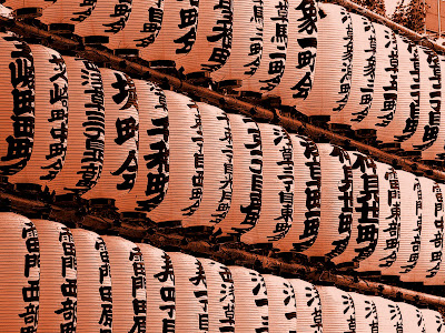 Farolillos en el templo de Asakusa