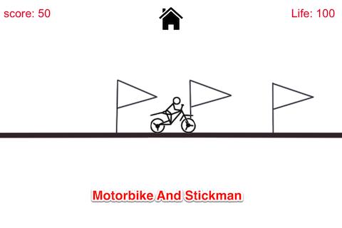 落書きStickmanのバイクスタント