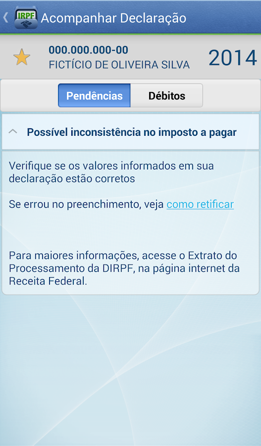   IRPF: captura de tela 