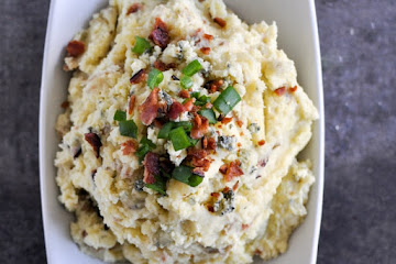 Buttermilk Bacon Blue Smashed Potatoes