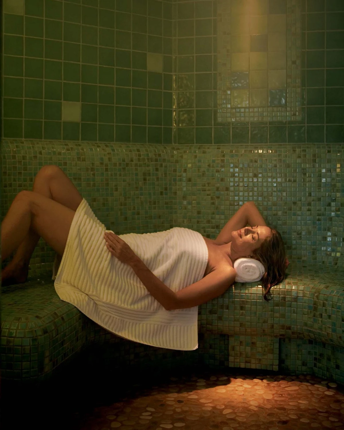 Spa-Fitness-Crystal-Spa-Steam-Room - A luxurious steam room helps you wind down for the evening aboard a Crystal cruise.