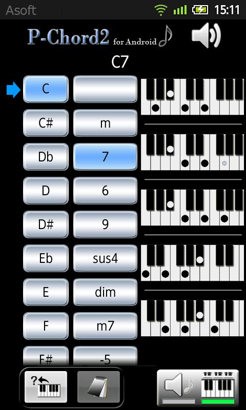 Android application PChord2  (Piano Chord Finder) screenshort