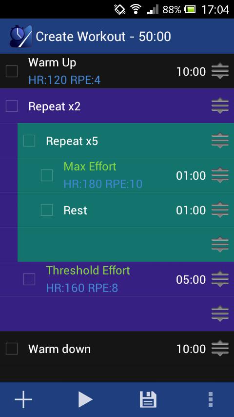Turbo Intervals Screen 1