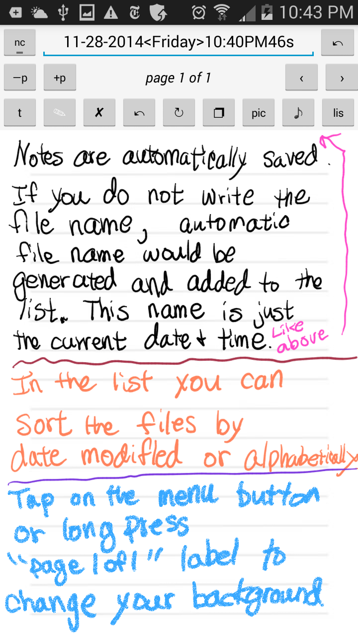 Android application S Pen Notes screenshort