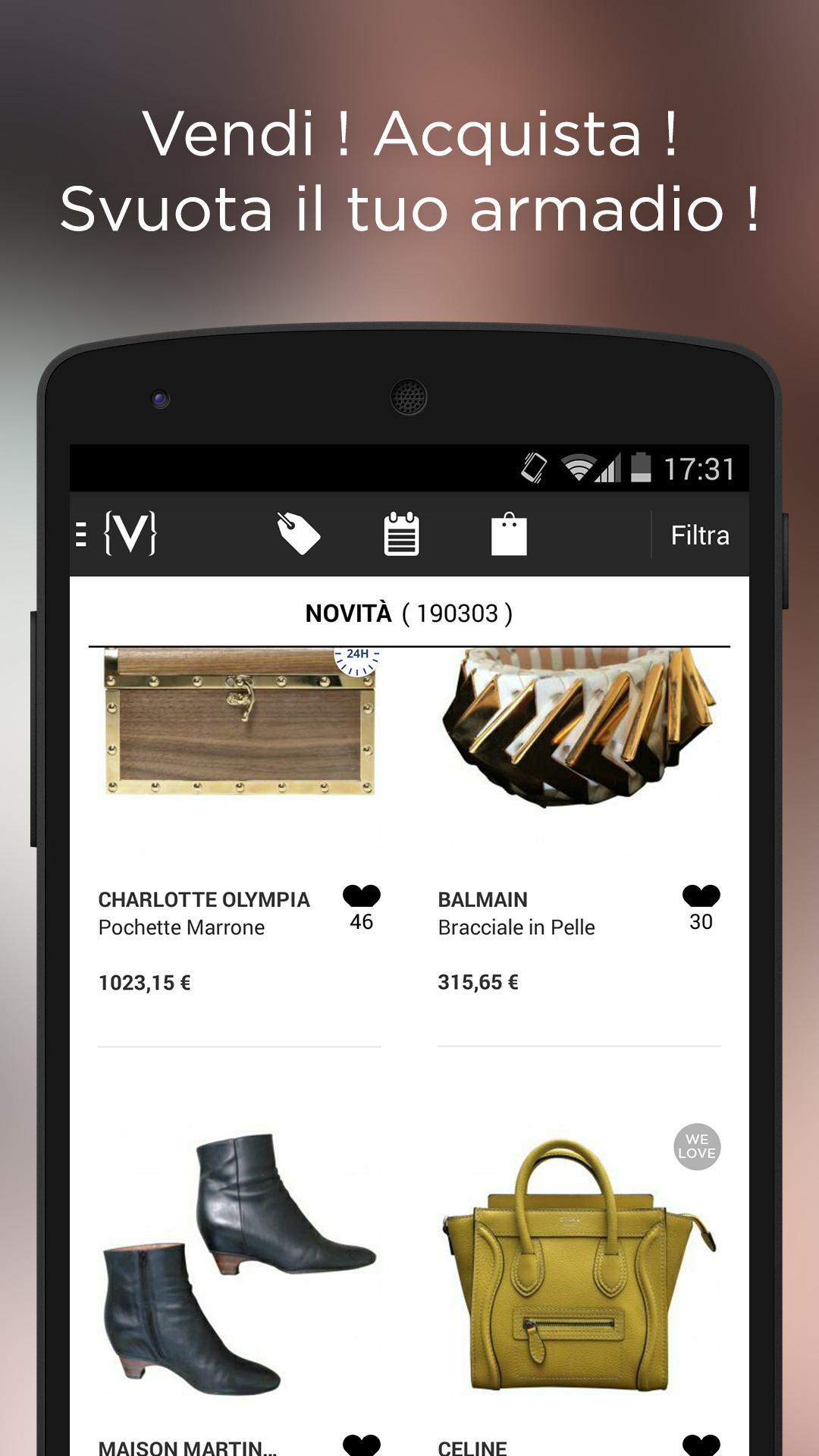 Android application Vestiaire Collective screenshort