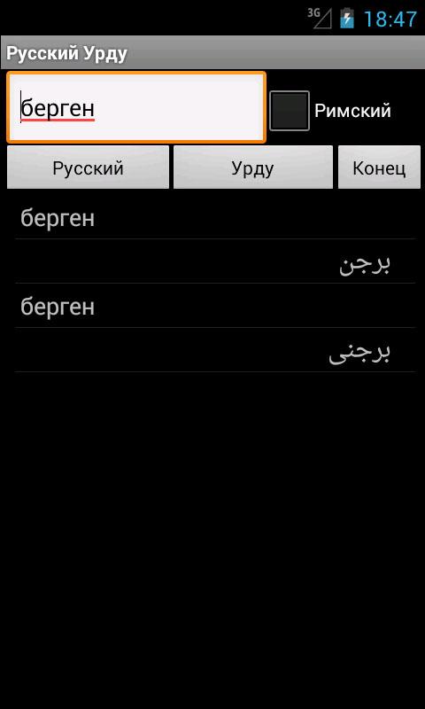 Russian Urdu Dictionary Screen 2