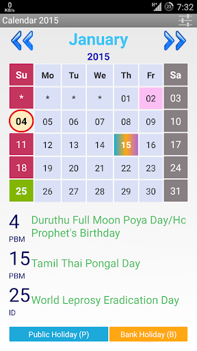 Sri Lanka Calendar 2015