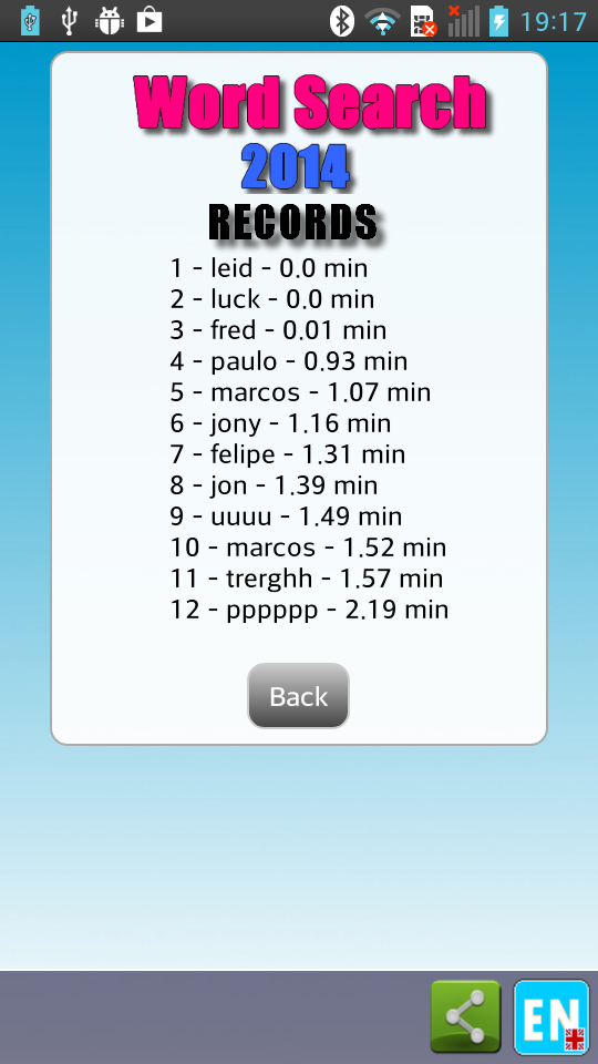 Android application Word Search 2014 screenshort