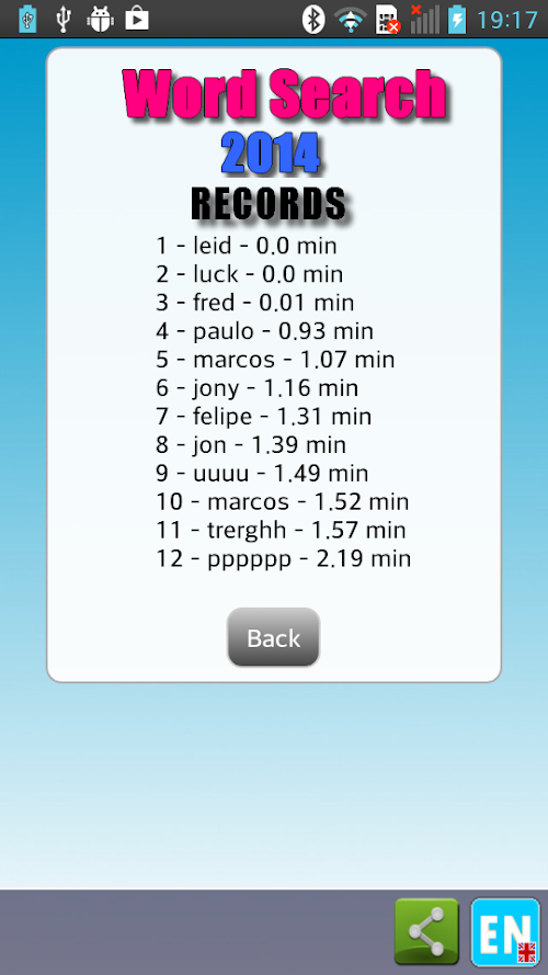 Android application Word Search 2014 screenshort