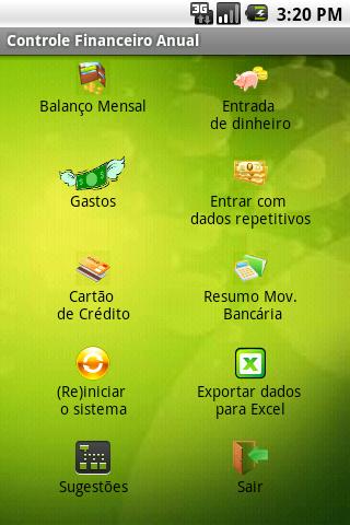 Android application Controle Financeiro Anual screenshort