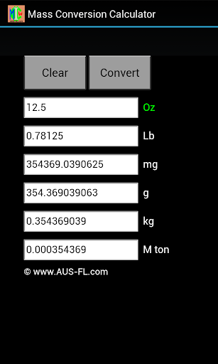 Mass Conversion Calculator