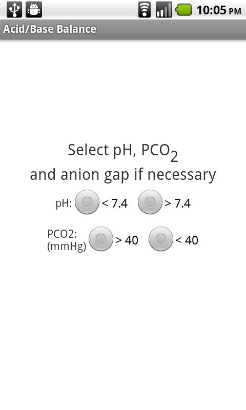 Android application Acid-Base Balance screenshort