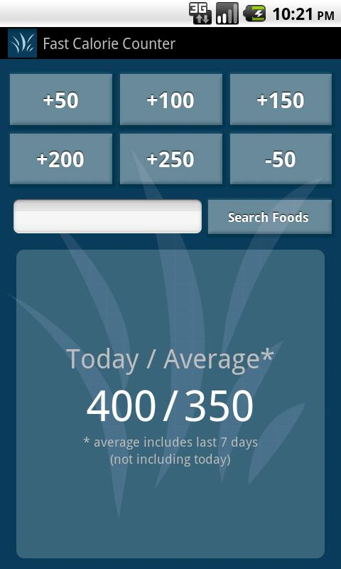 Android application Fast Calorie Counter Pro screenshort