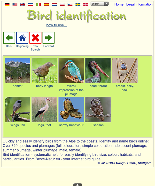 Identify Birds Screen 1